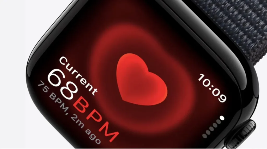 Apple watch series 10 showing heart rate