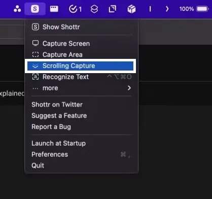 Taking Scrolling Screenshot on Mac using Shottr